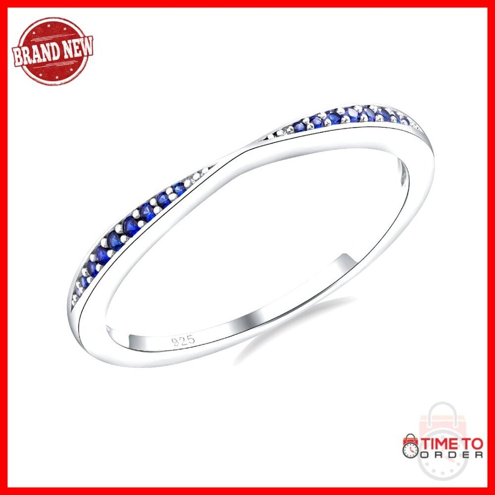 925 Sterling Silver Channel Set Wedding Band Stackable Ring Size 6-10